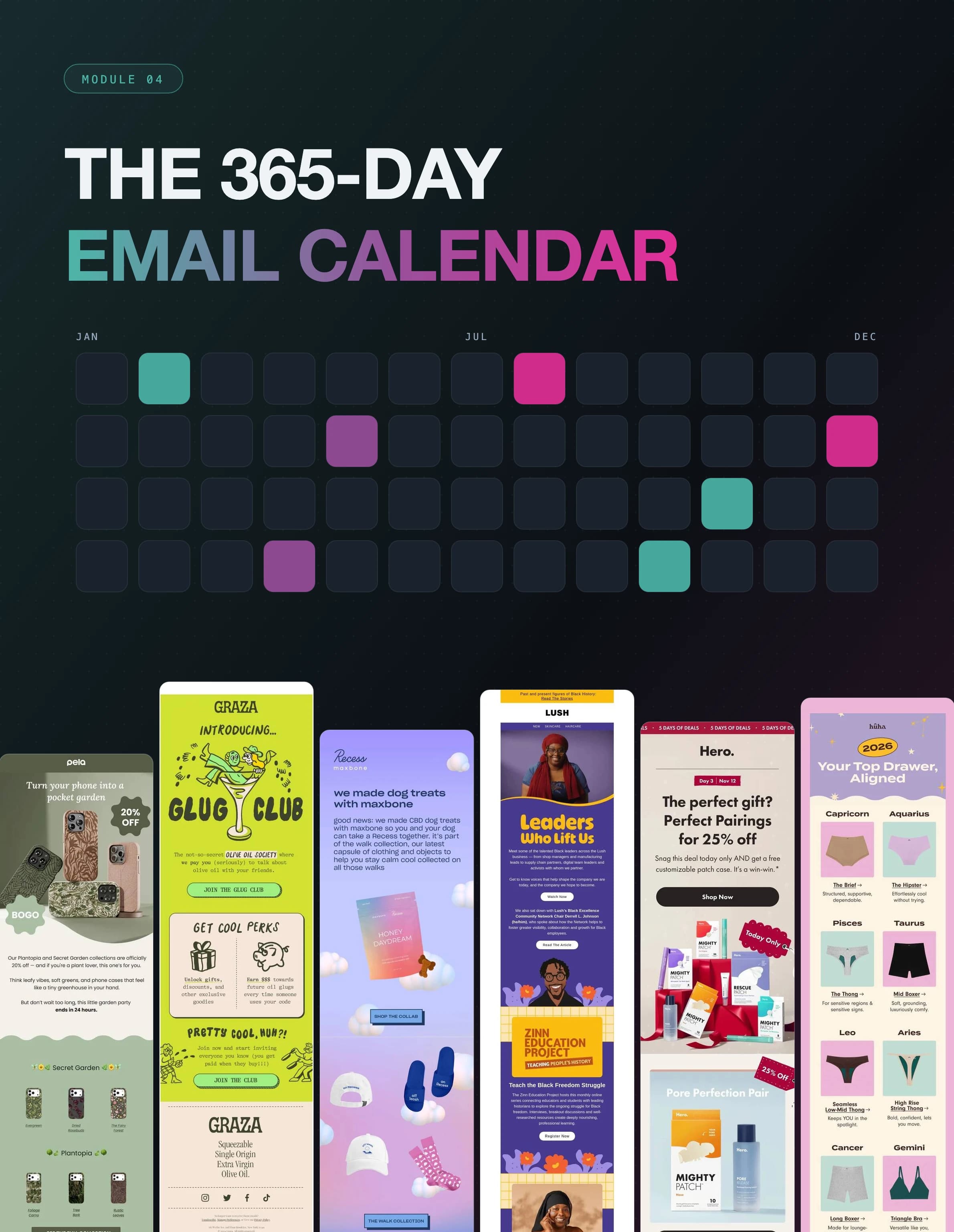 Module 04 cover: The 365 Day Email Calendar